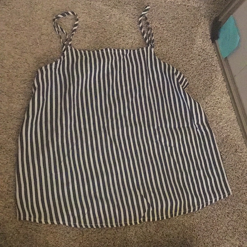 H&M Divided Navy and White Striped Top